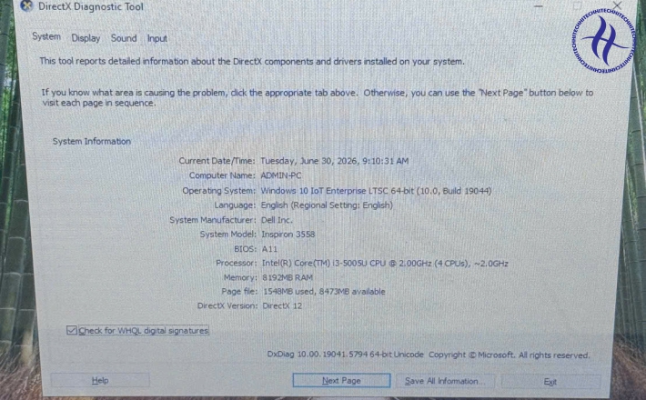 DELL INSPIRON 3558 I3 