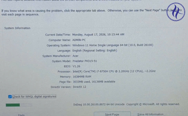 ACER PREDATOR PH315