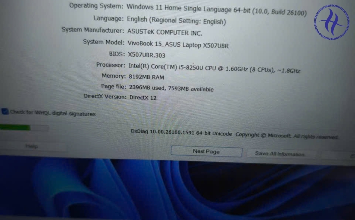 ASUS X507 I5-8250U