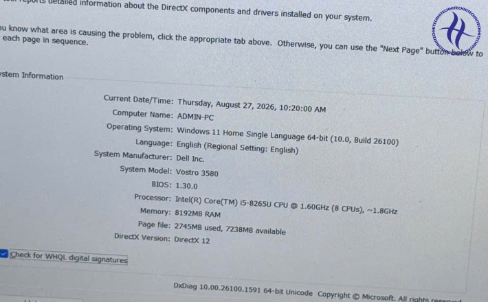 DELL INSPIRON 3500 I5-8250U