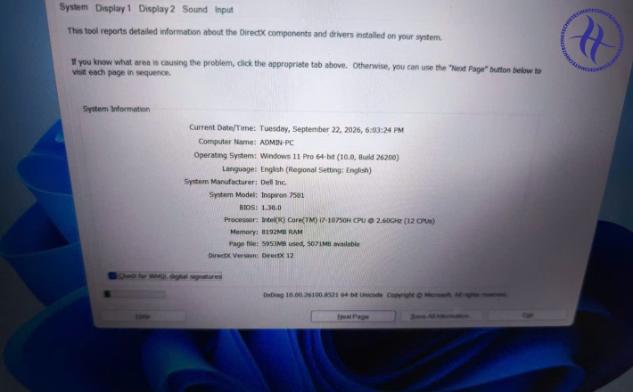 DELL INSPIRON 7501 I7-10750H
