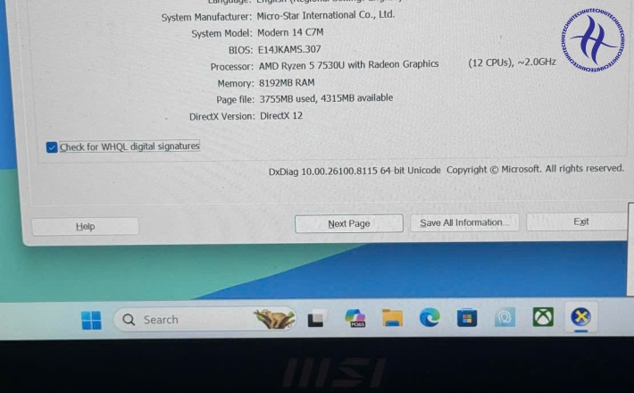 MSI MODERN 14 RYZEN5