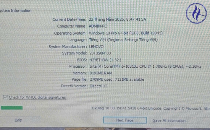 LENOVO X13 GEN 1 I5