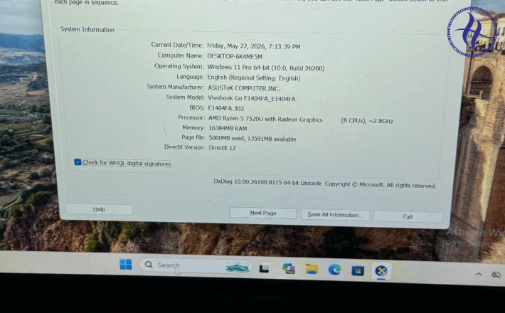 ASUS VIVO BOOK GO E1404 RYZEN 5